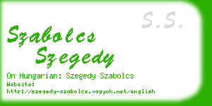 szabolcs szegedy business card